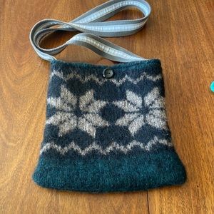 Reclaimed wool crossbody purse